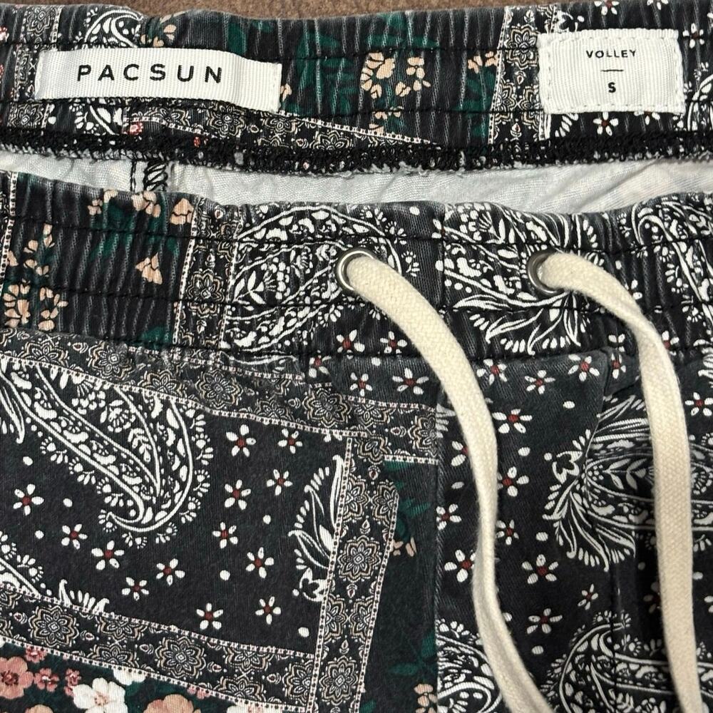 Pac Sun Volley Black Patchwork Print Elastic Draw… - image 3